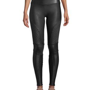 Spanx Moto Faux-Leather Leggings Very Black